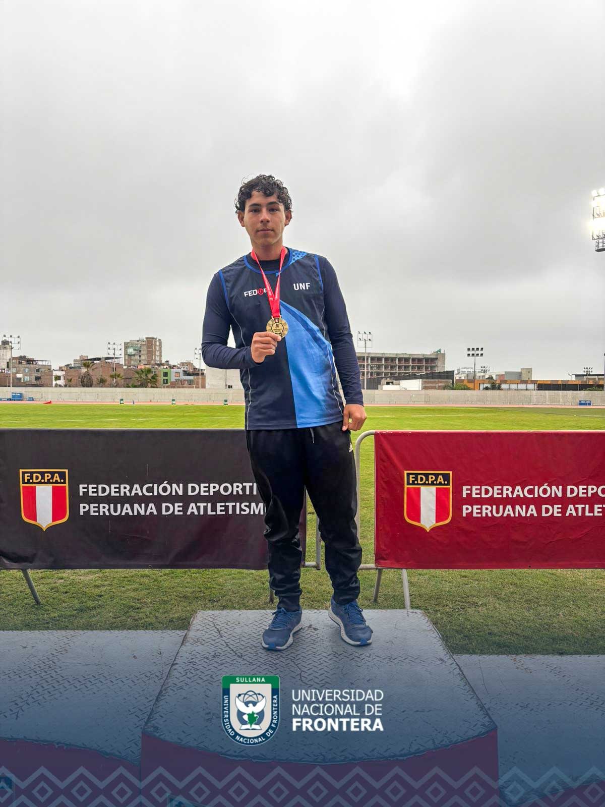 Estudiante de la UNF gana primer puesto en lanzamiento de jabalina en el Campeonato Nacional de Atletismo U20
