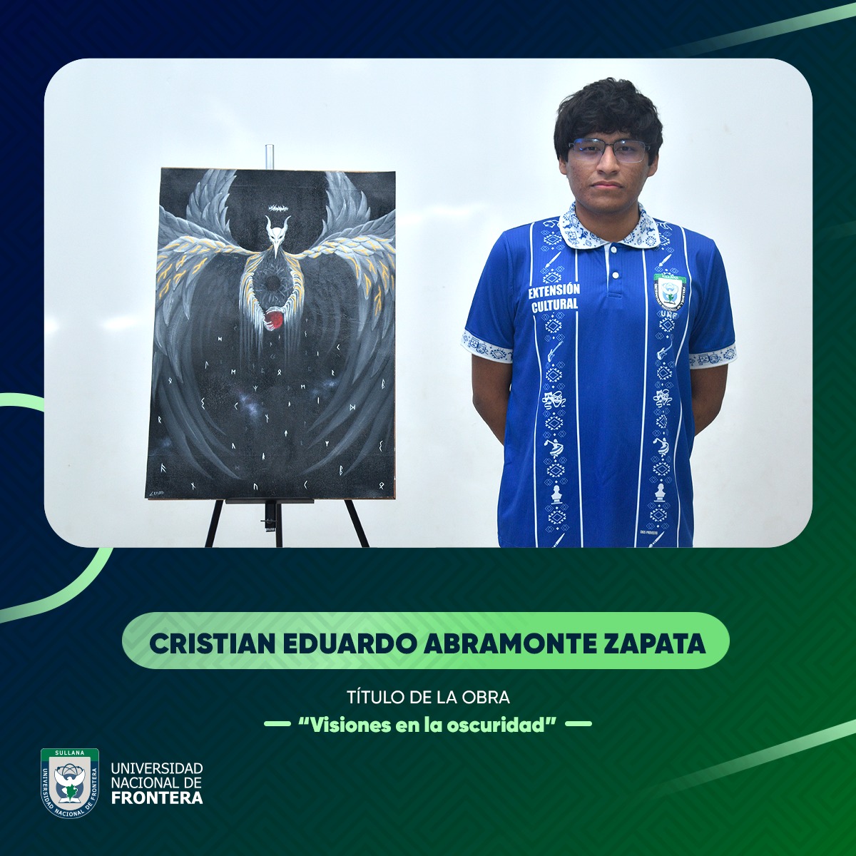 Estudiantes de la Universidad Nacional de Frontera exponen sus obras en importante muestra internacional en Madrid, España