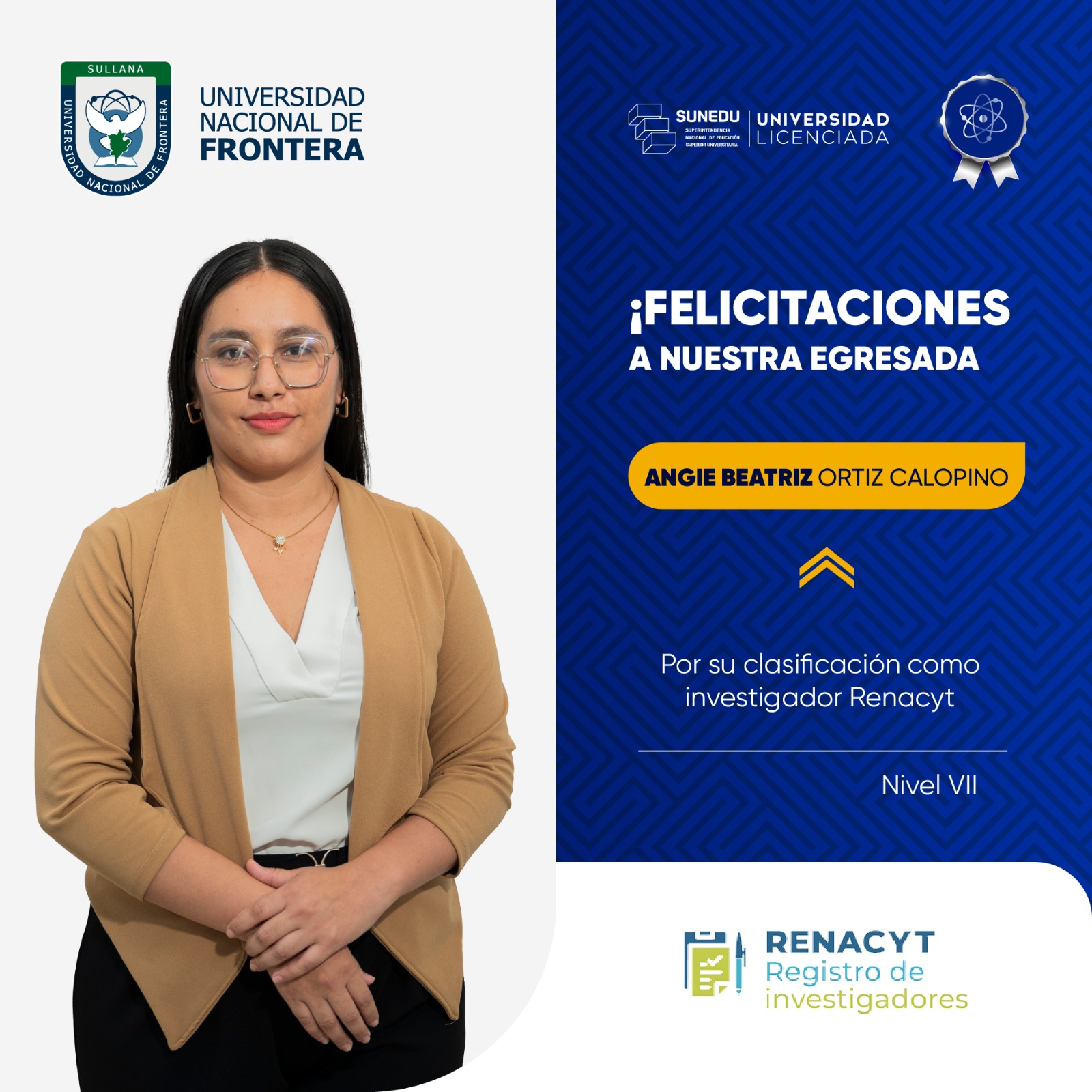 Egresada de la UNF clasifica como investigadora en RENACYT